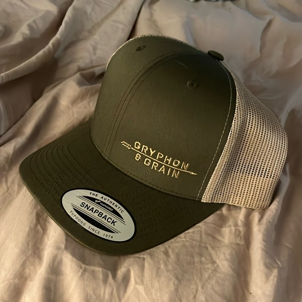 Forrest green & tan Gryphon & Grain SnapBack hat